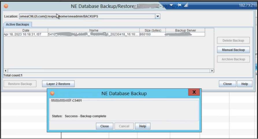 OneControl: Auto and manual backup is not happening with error 'Unable ...