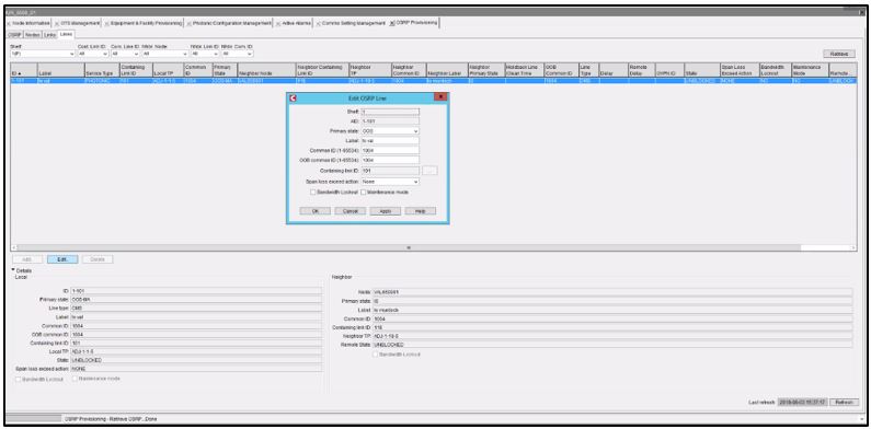 OME 6500: Editing an OSRP link to correct the One Way Inside state