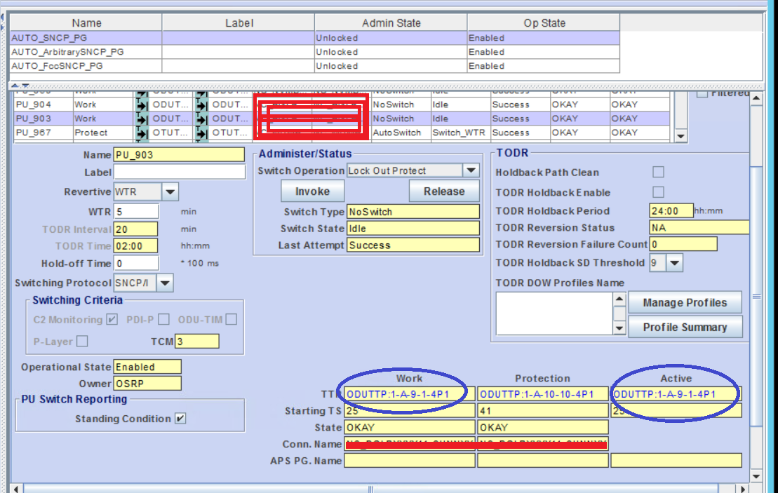 CN 5400 : Unidirectional errors on the drop port of service