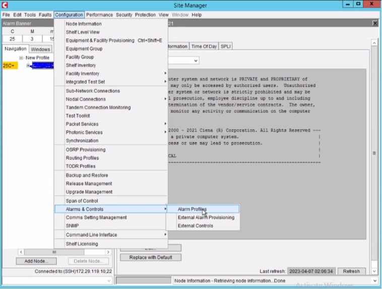 OME 6500 How to troubleshoot when the alarm is showing in active disabled window
