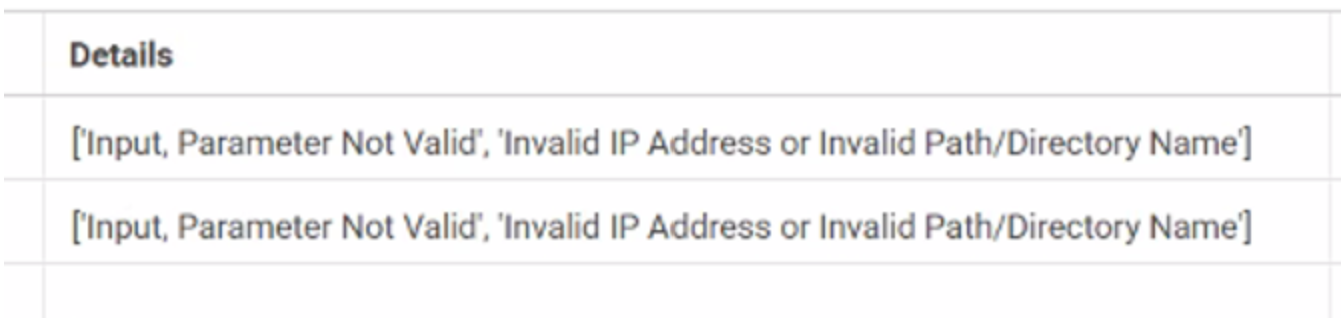 MCP: 6500 backup fails with "Input, Parameter not Valid"