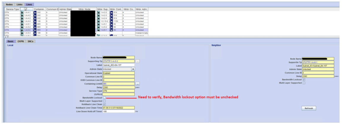 5400: How to clear OSRP CTP Misconfigured Bandwidth Lockout alarm.
