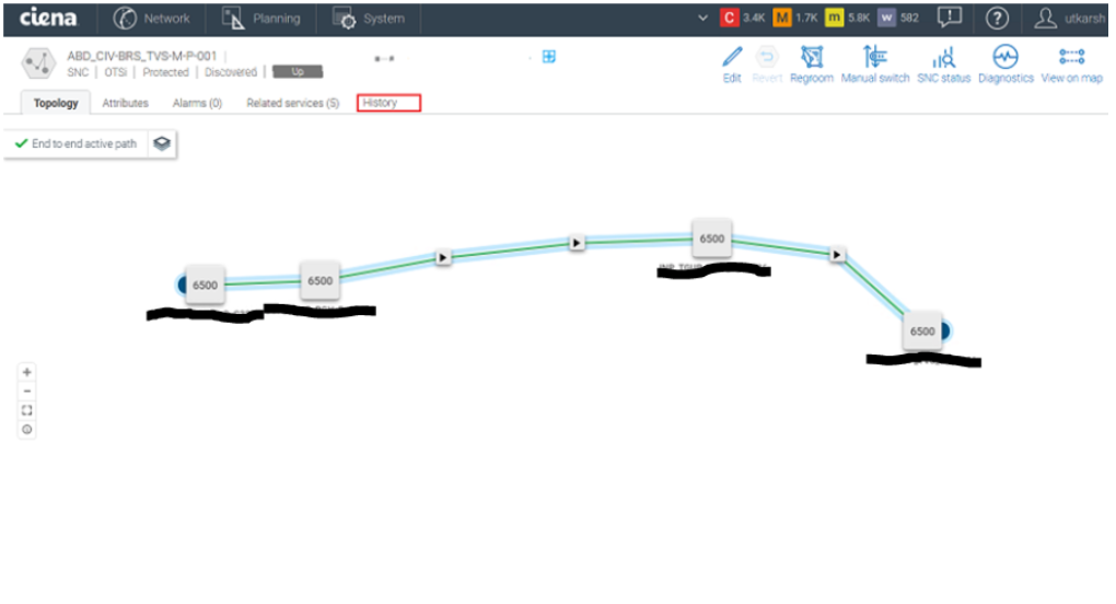 6500: How to check SNC rerouting history in MCP