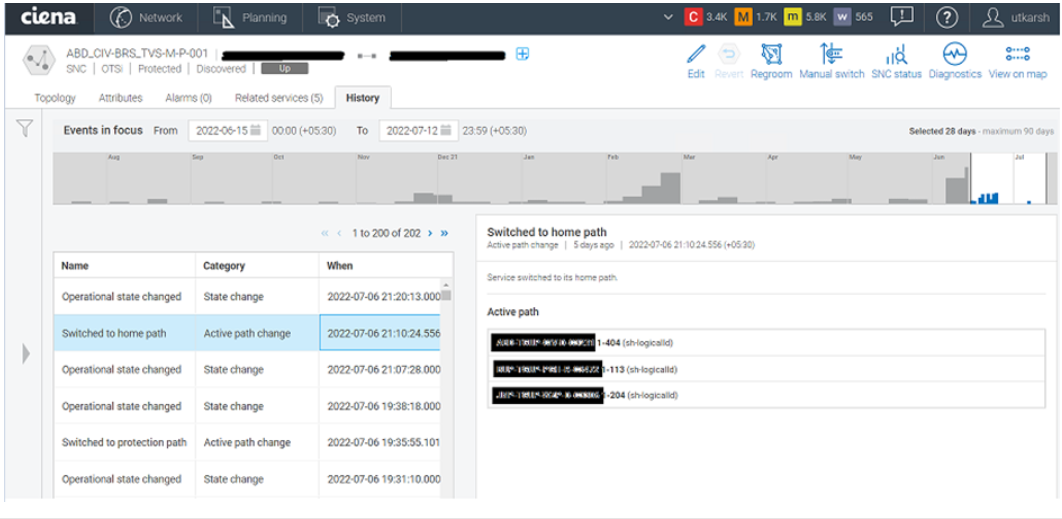 6500: How to check SNC rerouting history in MCP