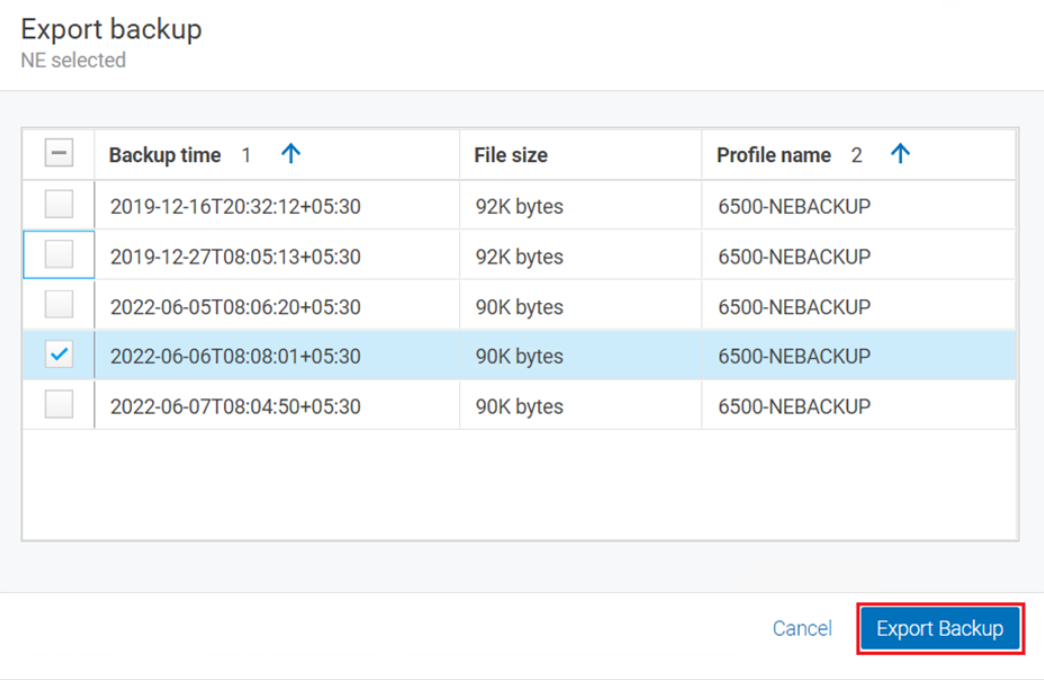 MCP: Process to export backup from MCP
