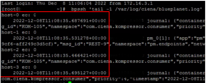 MCP: The blueplanet.log on one host is lagging behind when compared to ...