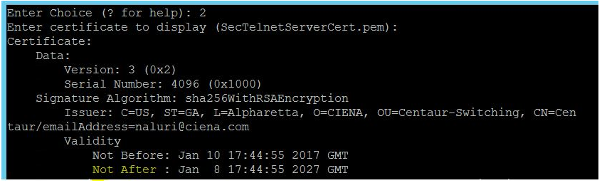 54XX: How to restore the expired Telnet TLS Server Certificate