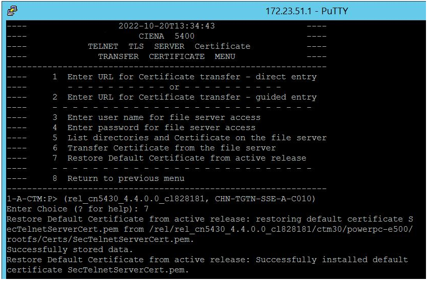 54XX: How to restore the expired HTTPS Client Certificate