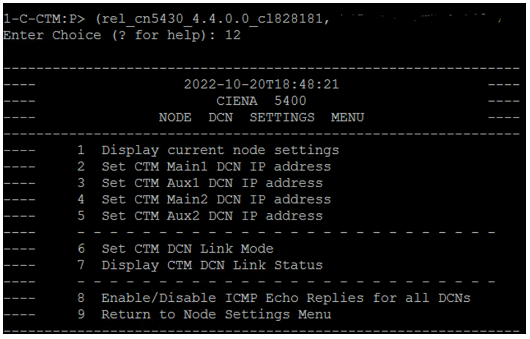 5400: How to set CTM DCN IP address from CLI.