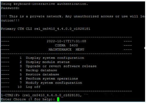 5400: How to give control plane reset to CTM card in 5430 from CLI.