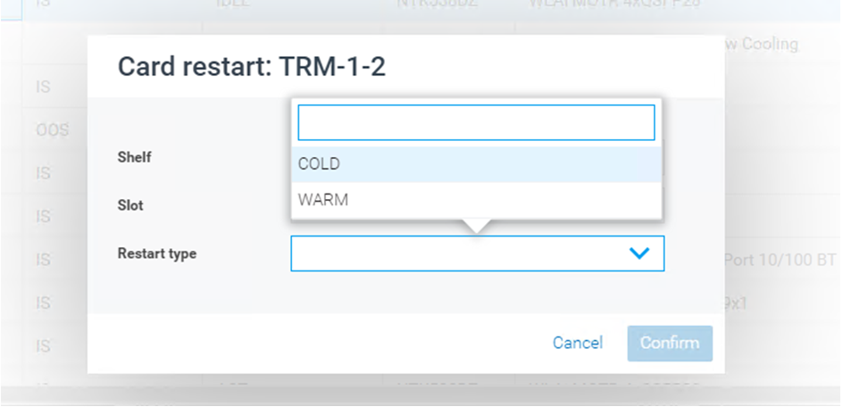 MCP: How to perform Warm/ Cold Restart from MCP.