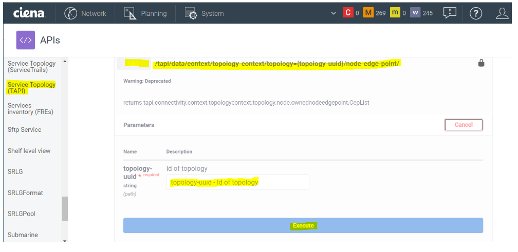 MCP: TAPI node edge points retrieval fails with error "Terms Query ...
