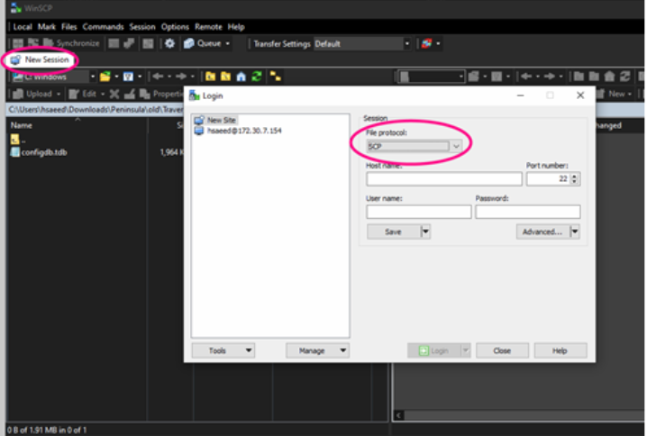 Z-Series: Move files from one location to another using WinSCP.