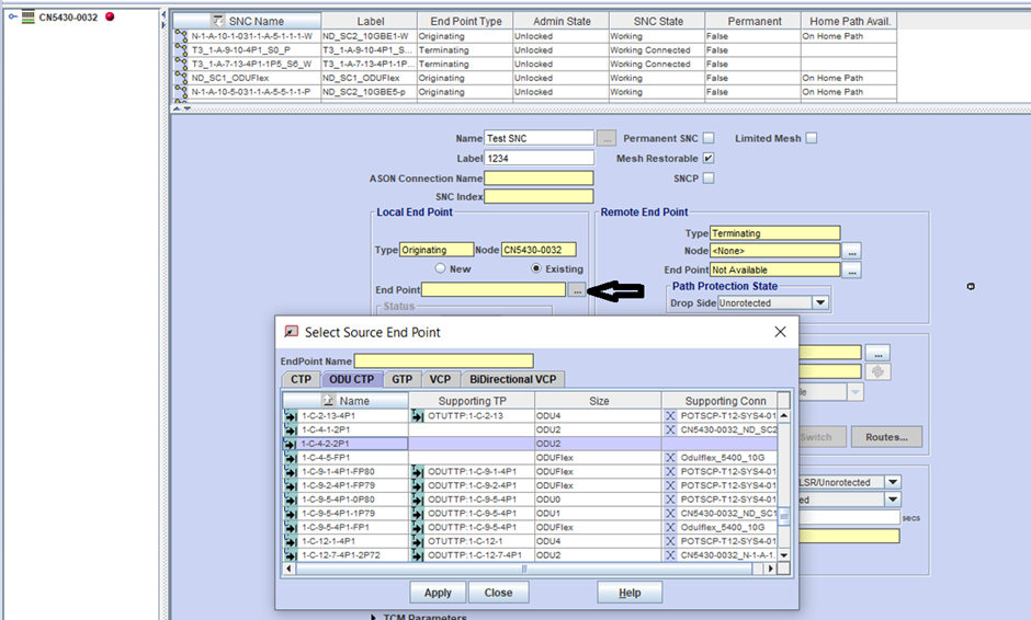 CN 5400: Procedure to create 1+R SNC in 5400 using NM.