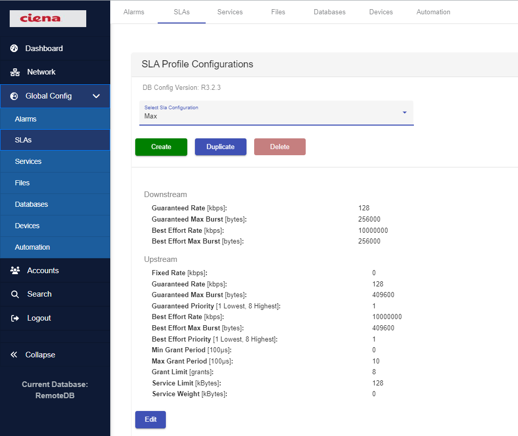 MCMS : How to apply SLA profile on a PON service and perform ...