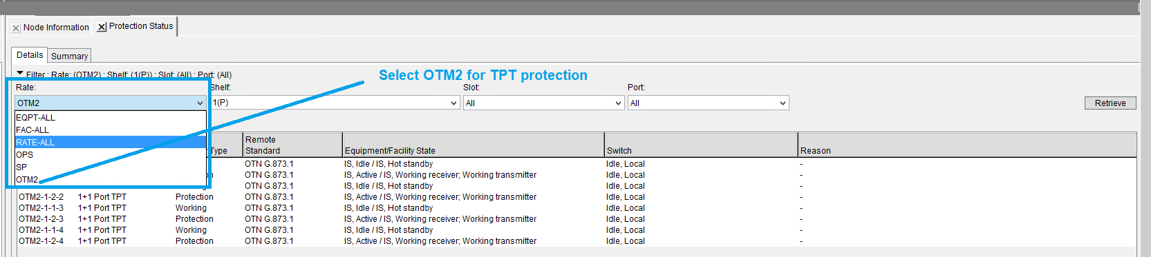 6500: How to Operate a 1+1 TPT Protection Switch from Site Manager