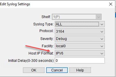 OME6500: Syslog settings hostipfmt (Host IP Format) field
