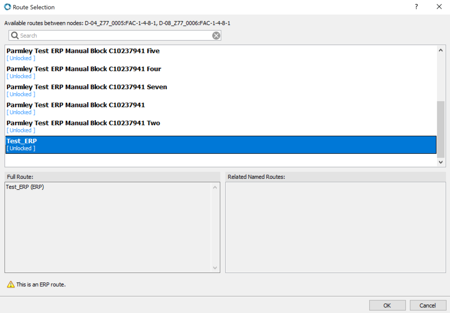 Operate No available routes found when System autoselect and