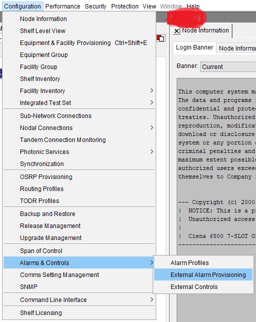 OME6500 ENV Cable PIN configuration