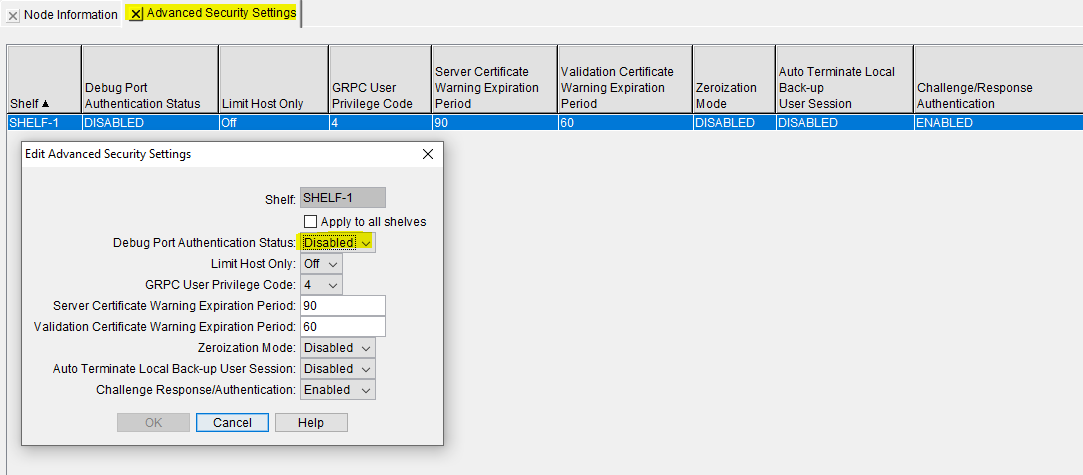 OME 6500: How to Disable Debug Authentication Mode