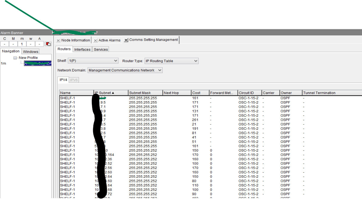 OME 6500: How to check the IP routing table in Ciena 6500