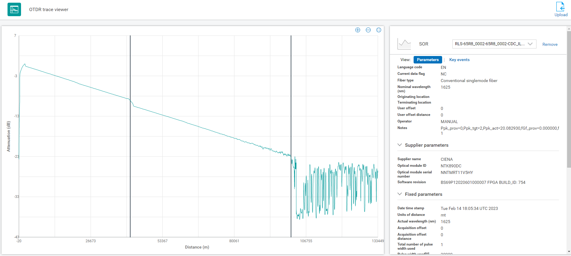 MCP: How to plot OTDR trace for some SOR files from NE details page in MCP