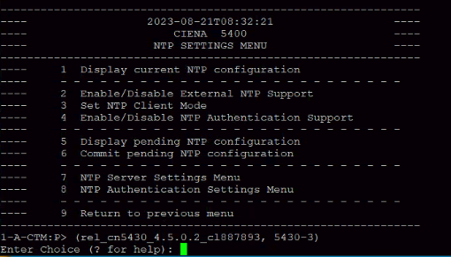 5400 : NTP server configuration