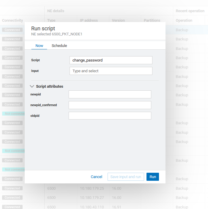 Navigator: Script to change a 6500 user password